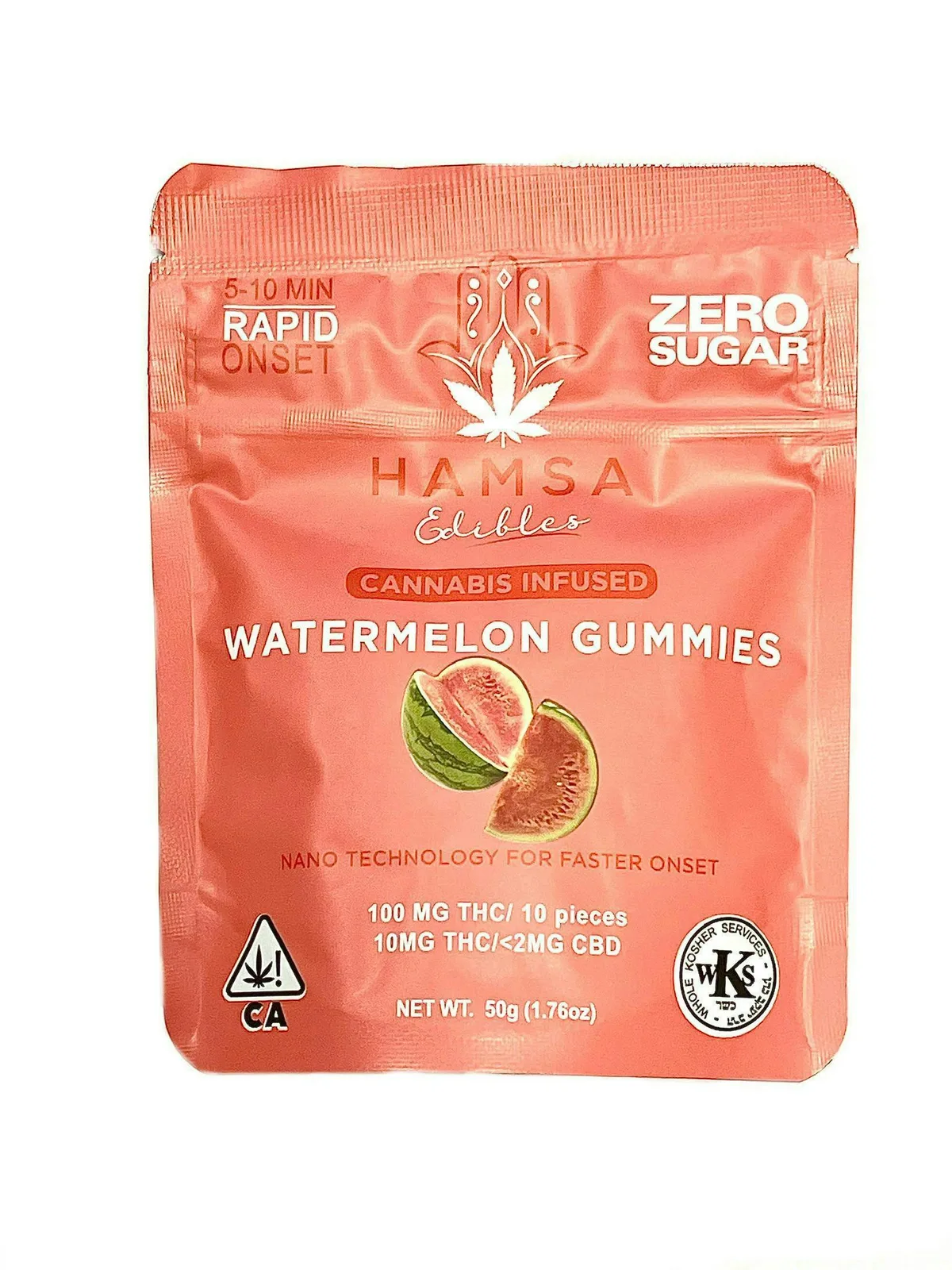 Watermelon - 100Mg THC Certified Kosher Nano Gummies