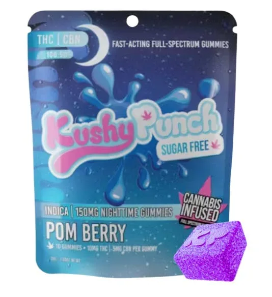 KUSHY PUNCH - Pomberry 2:1 Nighttime Indica Gummies - 100mg - Edible