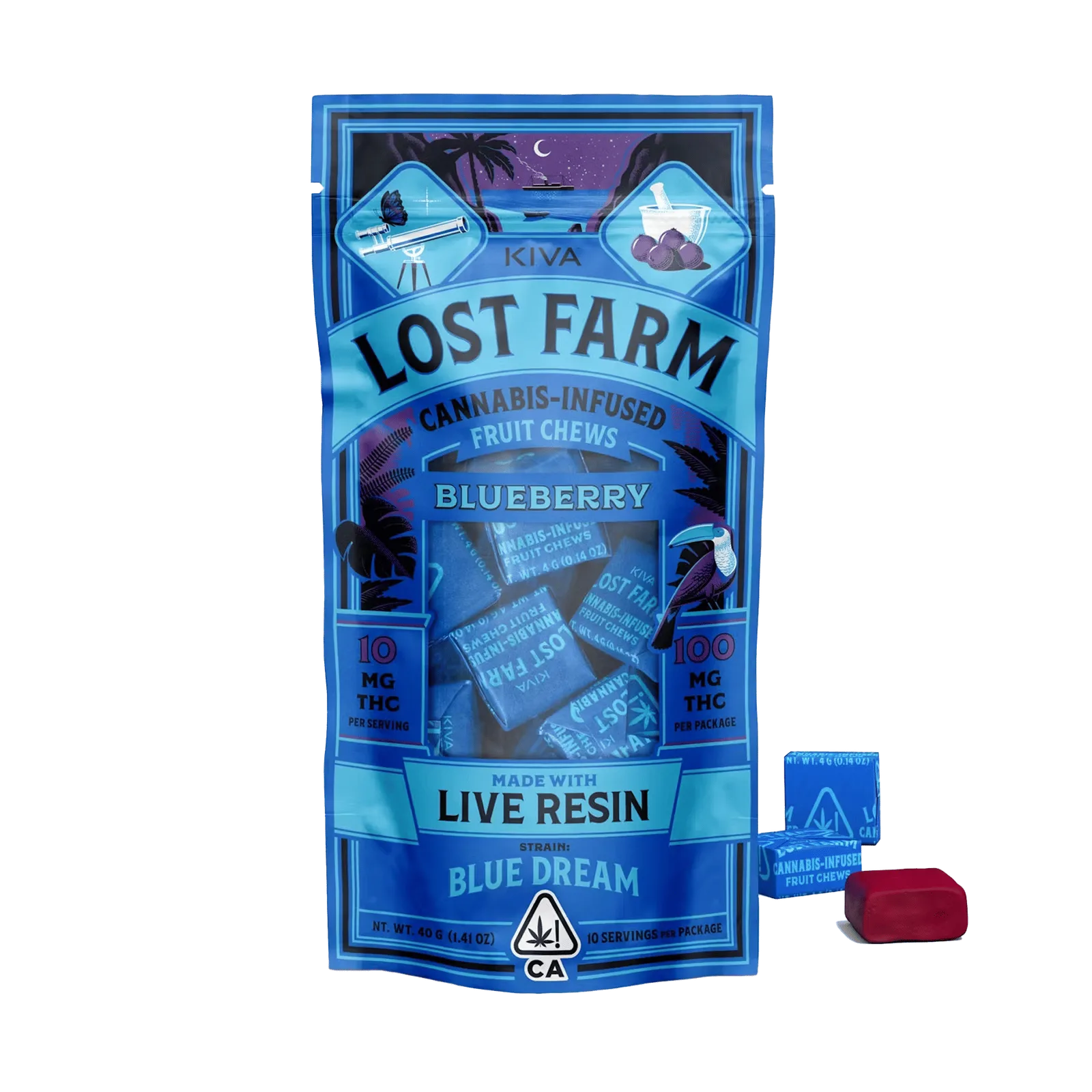 Lost Farm Blueberry "Blue Dream" Chews - 10 Gummies