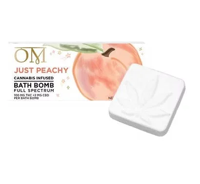 OM Just Peachy Full Spectrum Bath Bomb 100mg