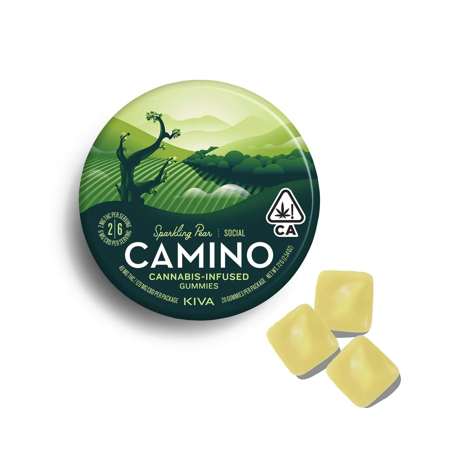 Camino Social Sparkling Pear CBD Gummies