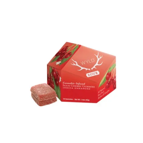 WYLD - SOUR CHERRY 10 PACK GUMMIES - SOUR CHERRY 10 PACK GUMMIES