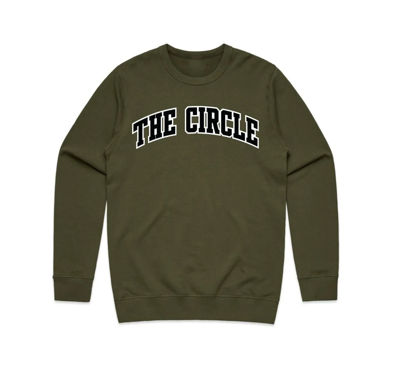 THE CIRCLE - COLLEGE ARCH SWEATSHIRT CREW NECK(OLIVE) LARGE^