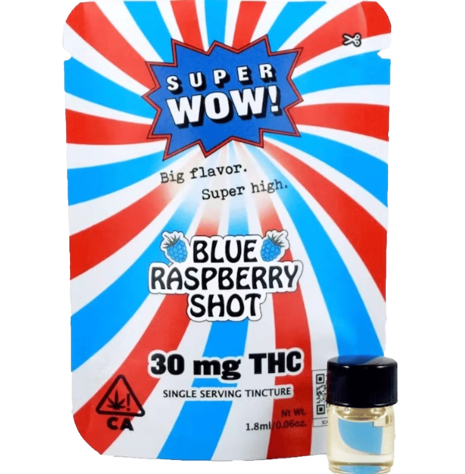 Super Wow - Blue Raspberry Shot - Single