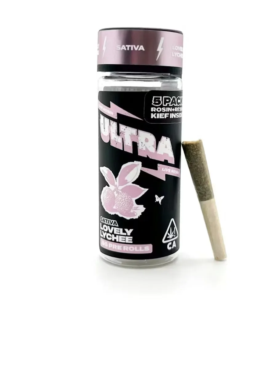 Ultra Live Rosin & Live Resin 5pk - .5g Lovely Lychee Pre rolls
