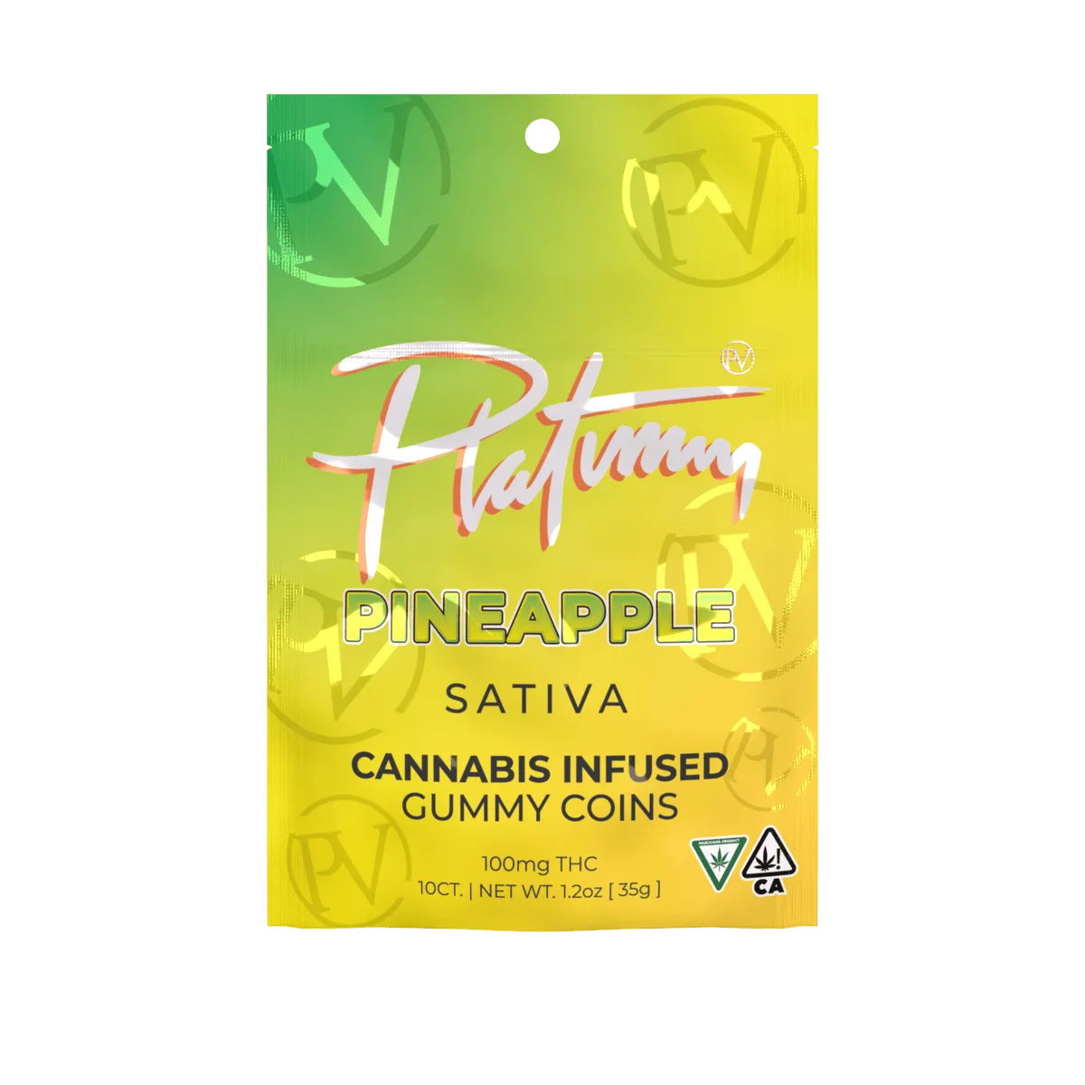 Platinum Vape 100mg Gummies - Pineapple (Sativa)