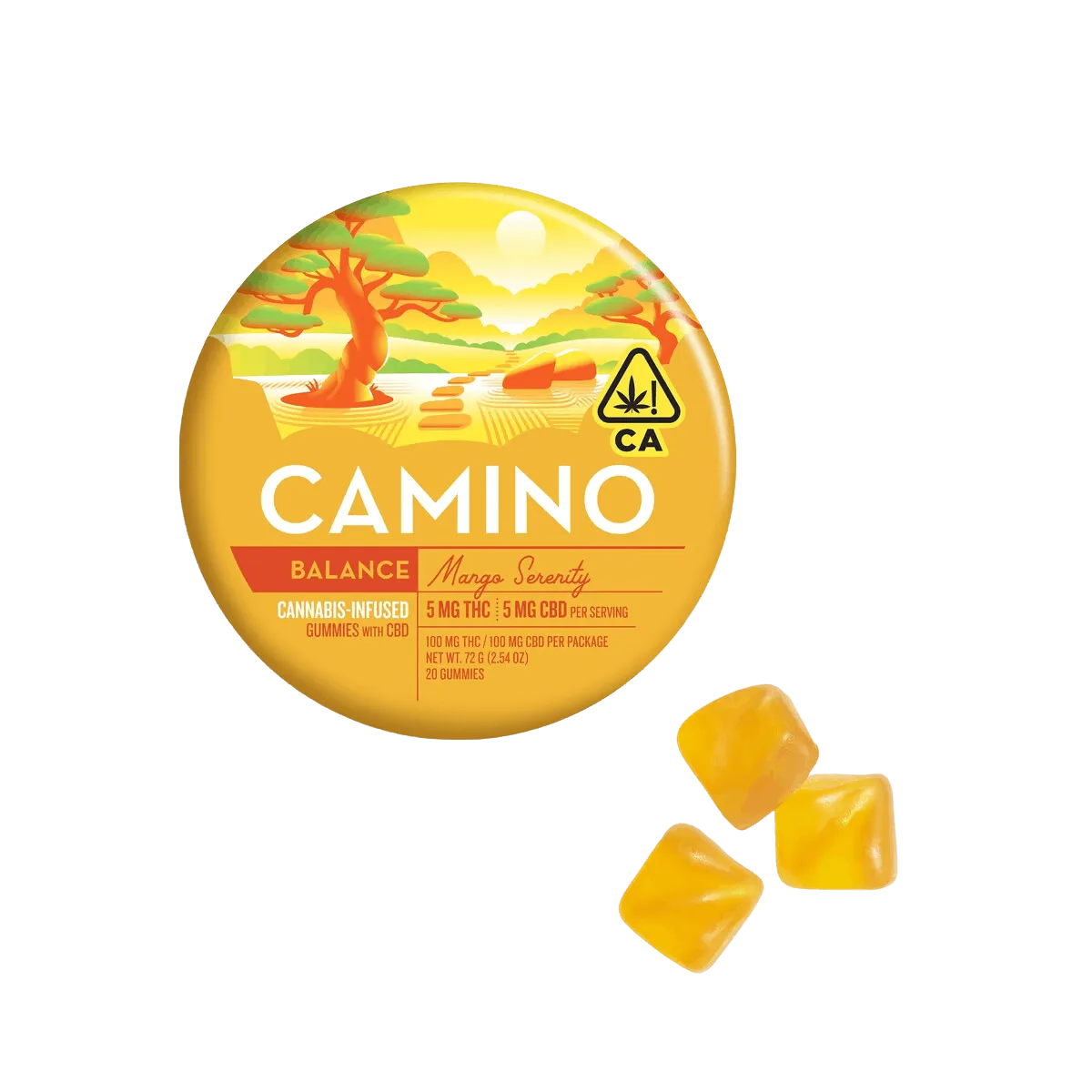 Camino - 100mg 1:1 Mango Serenity CBD Gummies