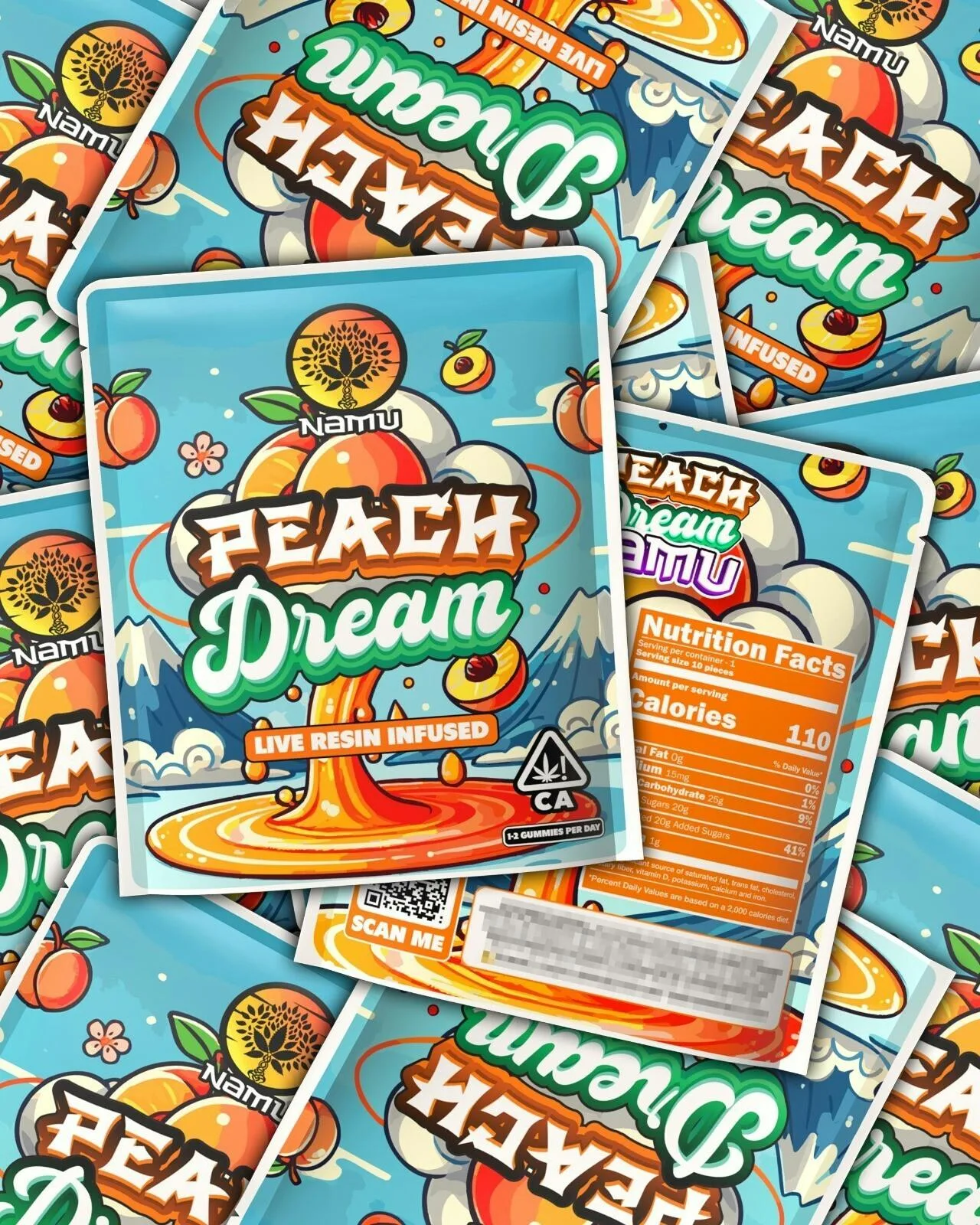 500mg Peach Dream live resin gummy