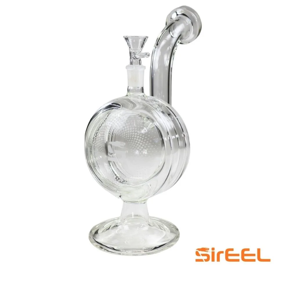 7.5" Halo Flow Bong with Bowl, Whiteout Smoke Ring Effect
