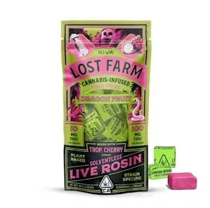 Lost Farm - Dragon Fruit X Trop. Cherry - 100mg Solventless Live Rosin Fruit Chews - 10pk