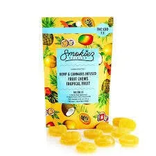 Smokiez Edibles | 1:1 CBD 10pk Fruit Chews | 100mg | Sweet Tropical