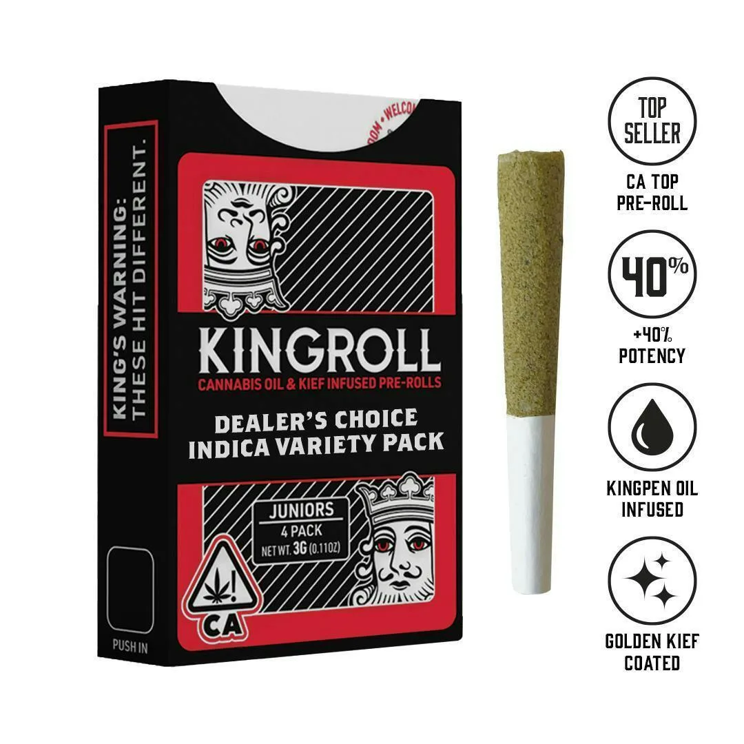 Kingroll Jrs | Cannalope Kush | Infused Joints | 0.75g each | 4pk