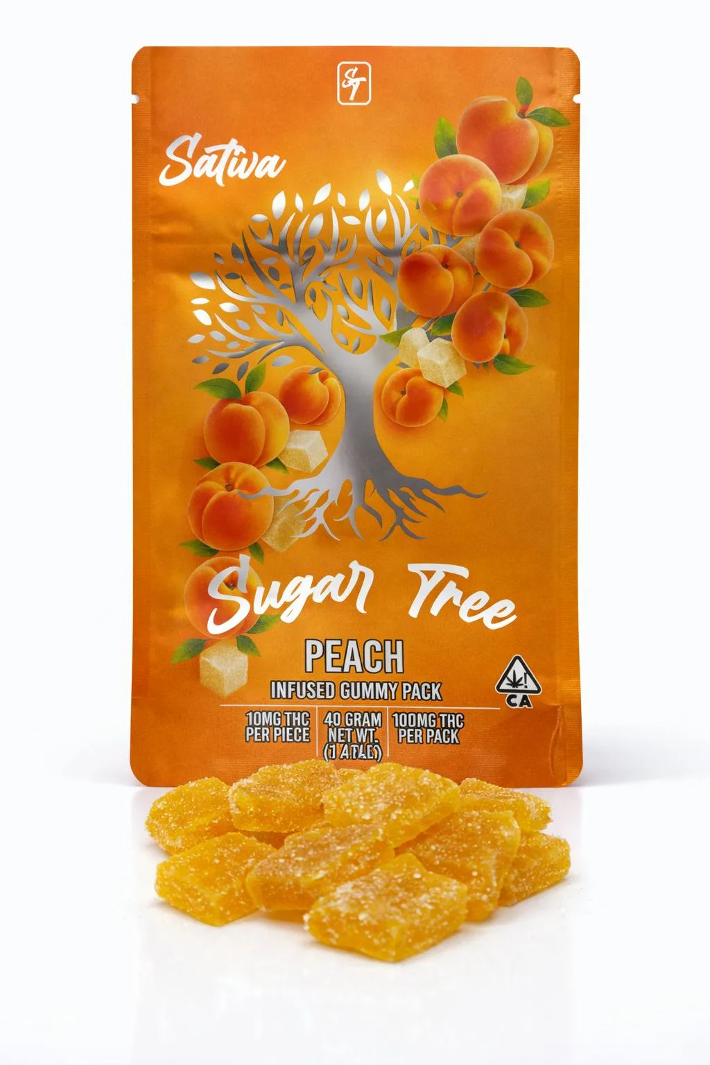 Sugar Tree - Peach Infused Gummies, 100mg THC 10pk