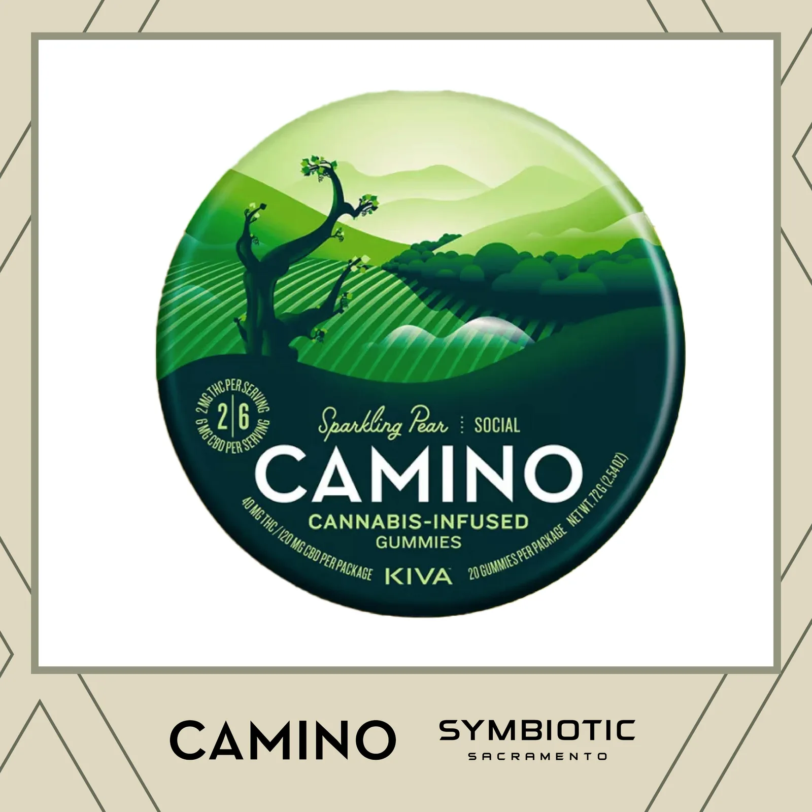 CAMINO | SPARKLING PEAR 1:3 (CBD:THC) | GUMMIES - 40 mg - 20 Pack
