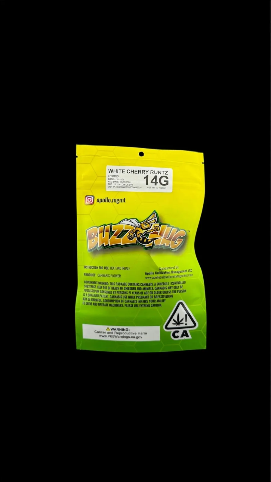 White Cherry Runtz - BuzzNug 28g - 26.21%