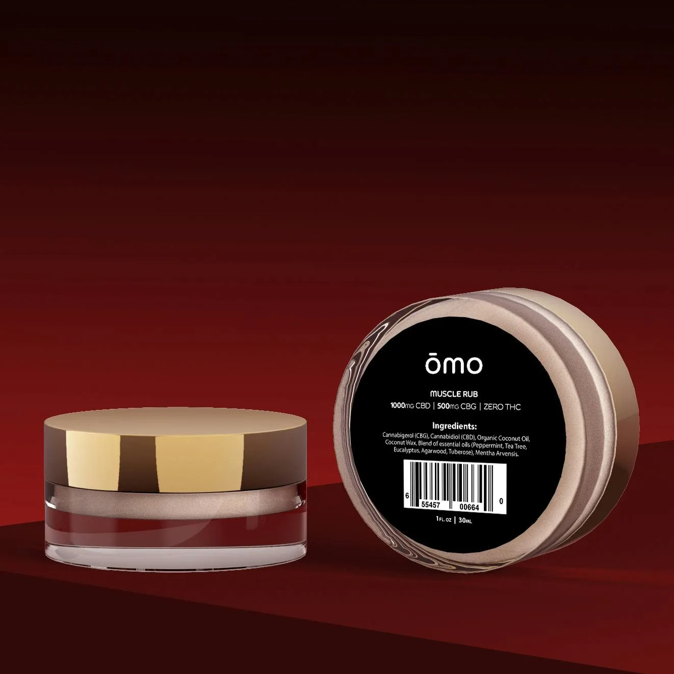 ŌMO Muscle Rub, 30ml. 1000mg CBD. 500mg CBG. ZERO THC