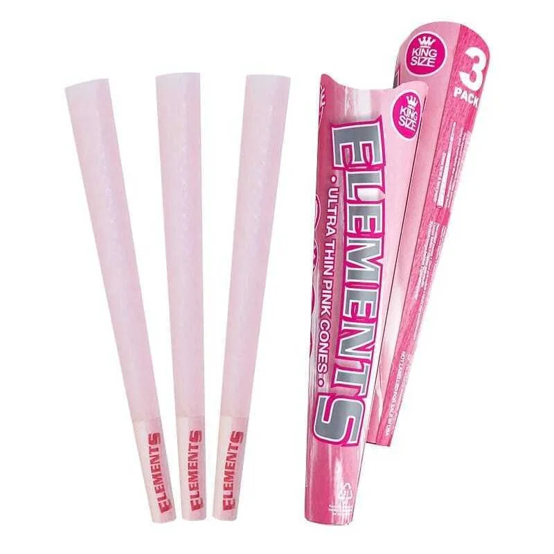 Elements - Ultra Thin Pink Cones 3pk King Size