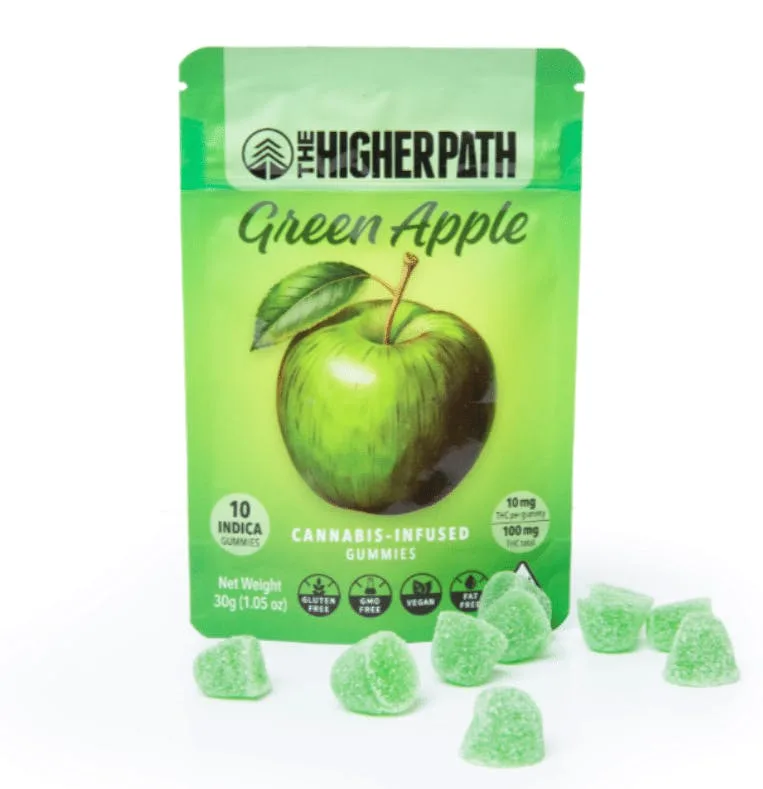 THE HIGHER PATH - $16 GREEN APPLE 10MG GUMMY 10 PACK