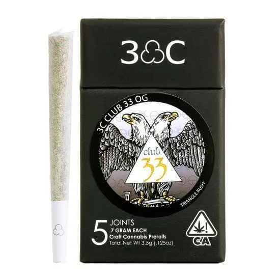 3C | Club 33 OG Prerolls 5pk - 3.5g