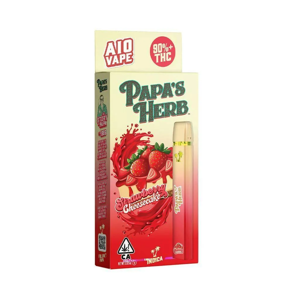 Papa's Herb - Strawberry Cheesecake All In One Vape - 1 g