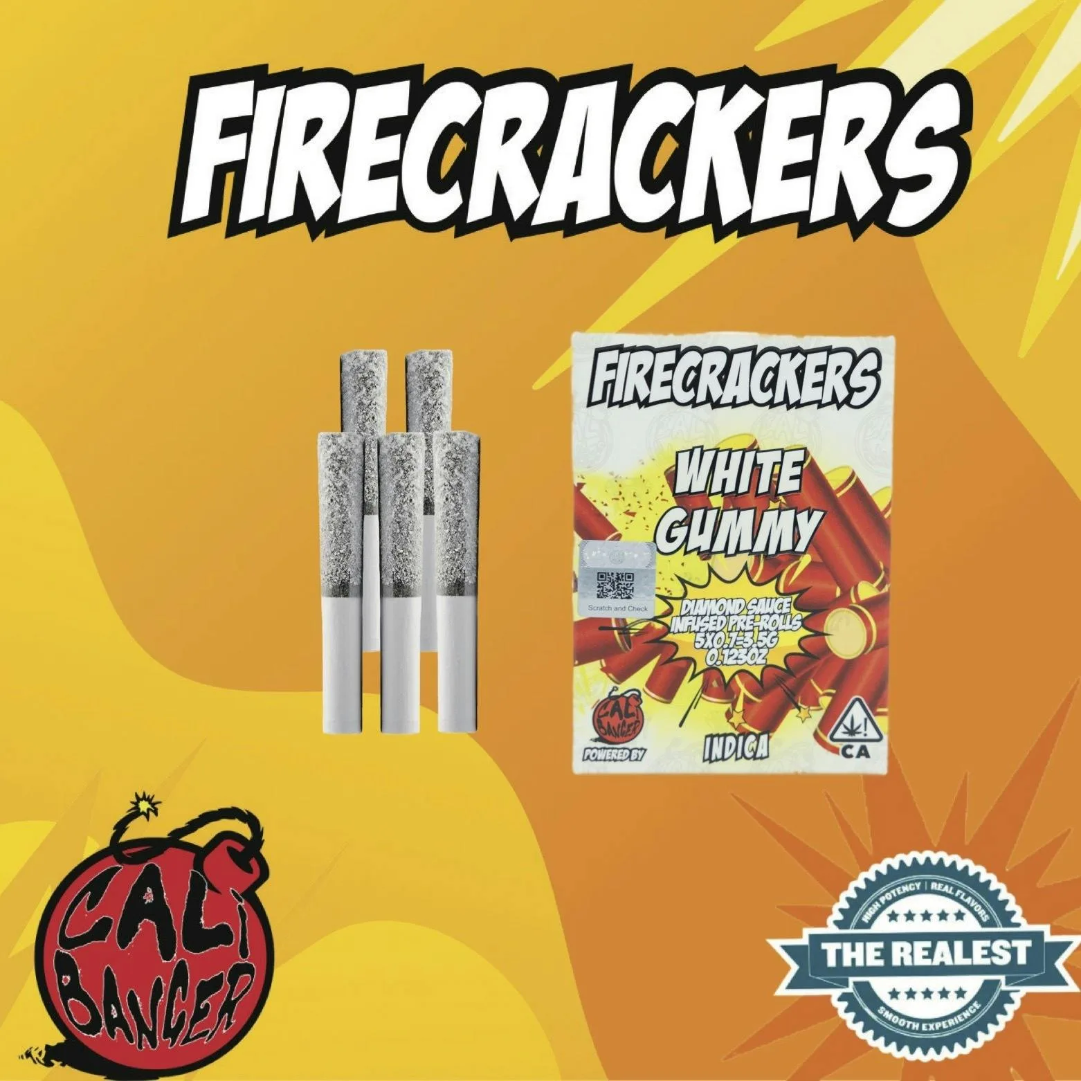 Firecracker Infused Pre Roll White Gummy 5 x 0.7 - 3.5 G