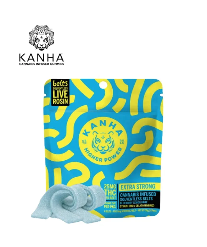 BLUEBERRY LEMON DROP 100MG 4 PACK SOLVENTLESS ROSIN BELTS