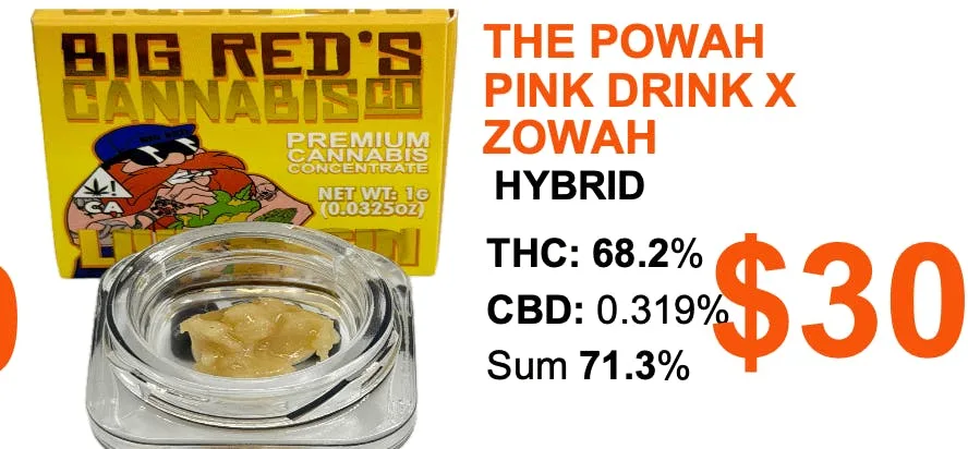 Big Reds Cannabis - The Powah - Live Rosin Tier 1 - 1 gram