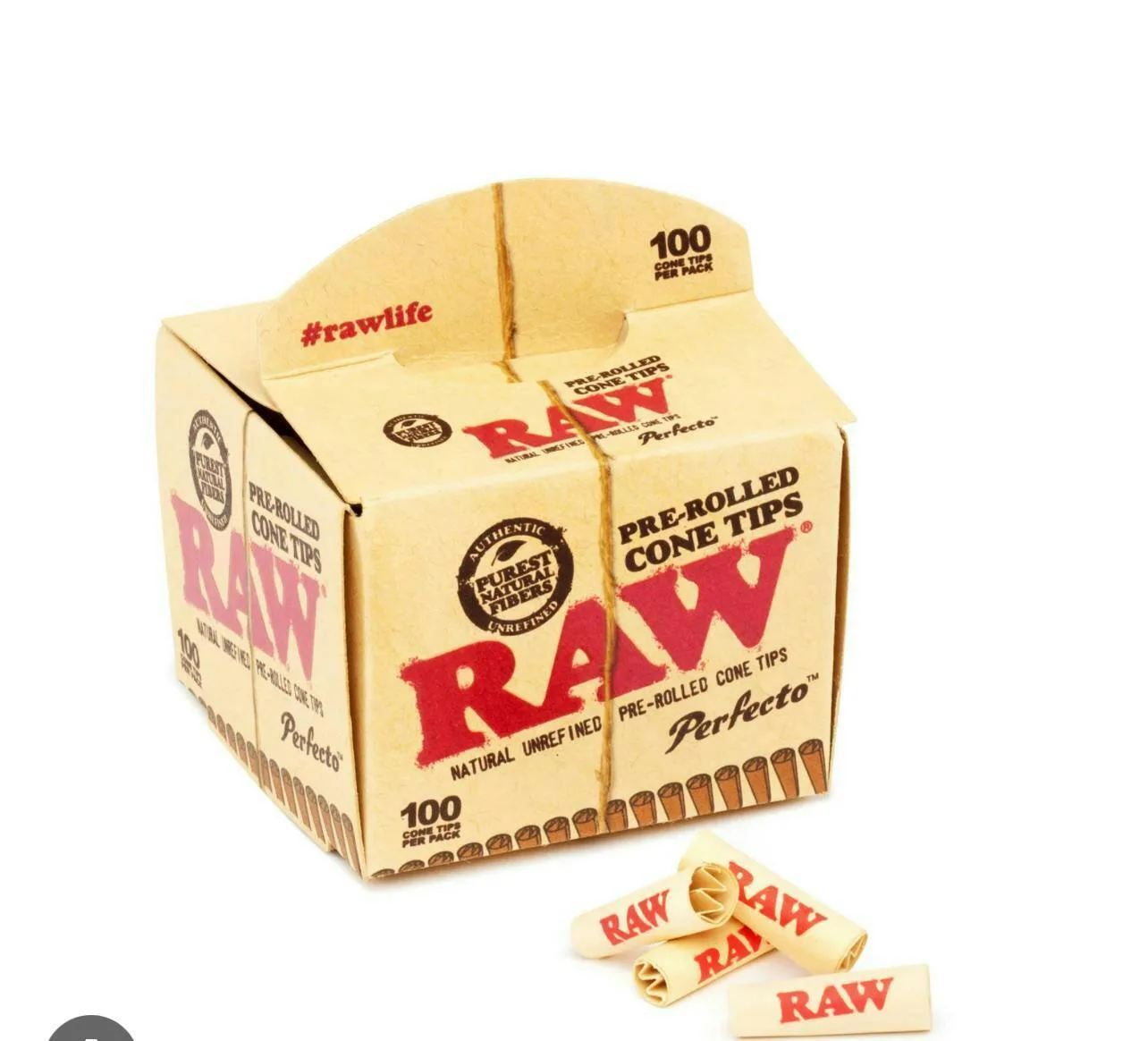RAW PERFECTO PRE-ROLLED CONE TIPS 100-PACK