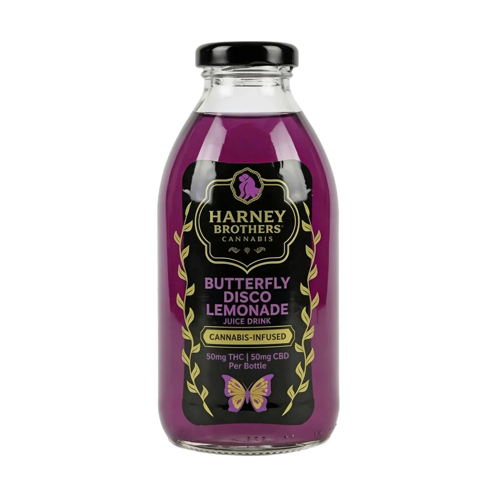 HARNEY BROTHERS CANNABIS - BUTTERFLY DISCO LEMONADE - 10MG - 16OZ BOTTLE