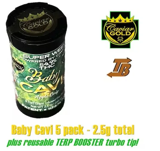 APPLE DRIP .5G 5PK BABY CAVI CONES
