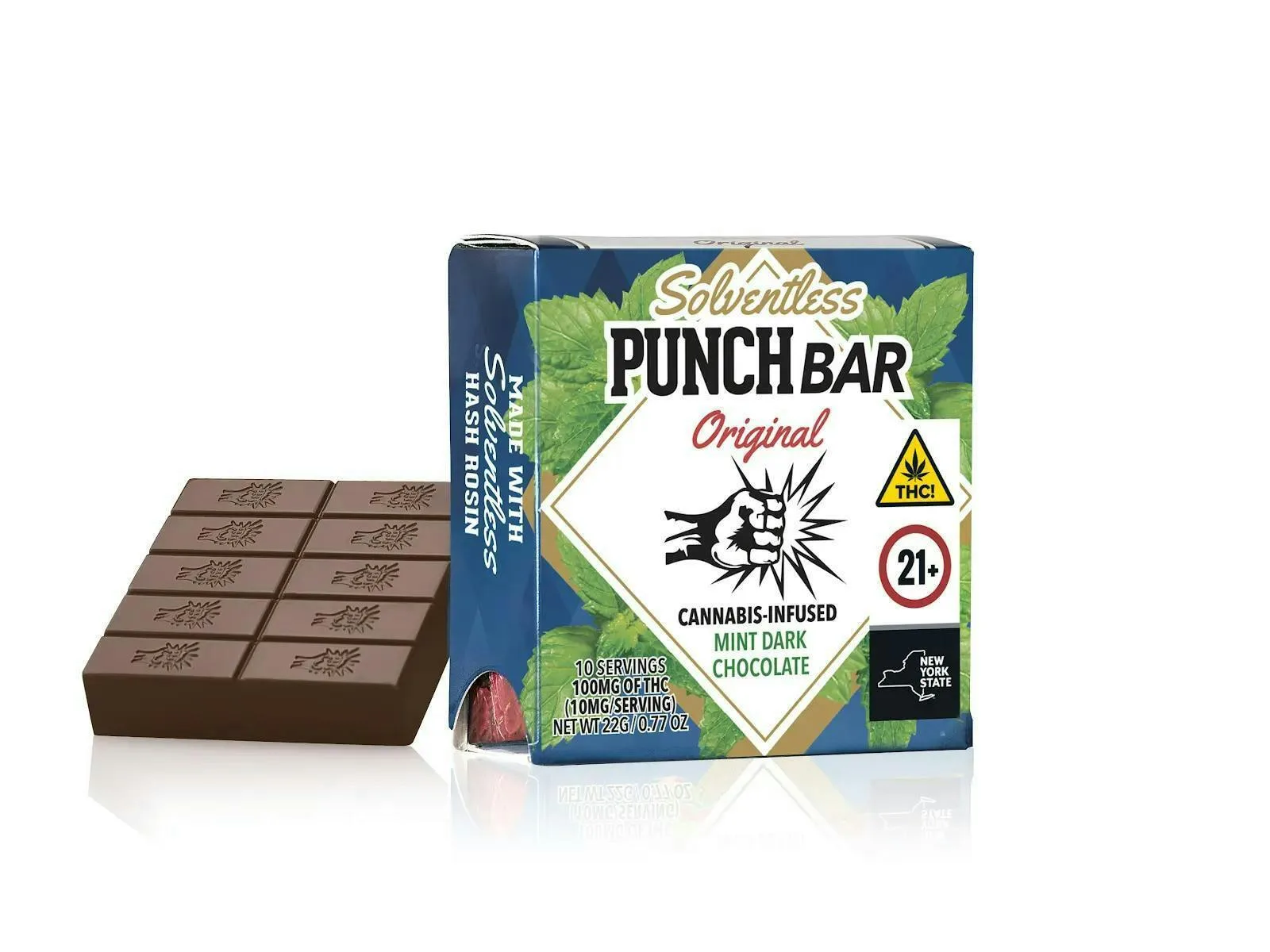 PUNCH BARS - SOLVENTLESS - MINT DARK CHOCOLATE - 100MG