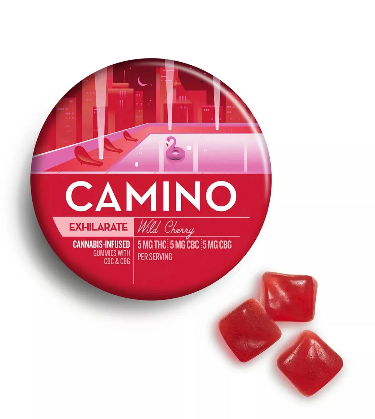 Camino - 'Exhilarate' Wild Cherry - 100mg THC/100mg CBC/100mg CBG - 20pk