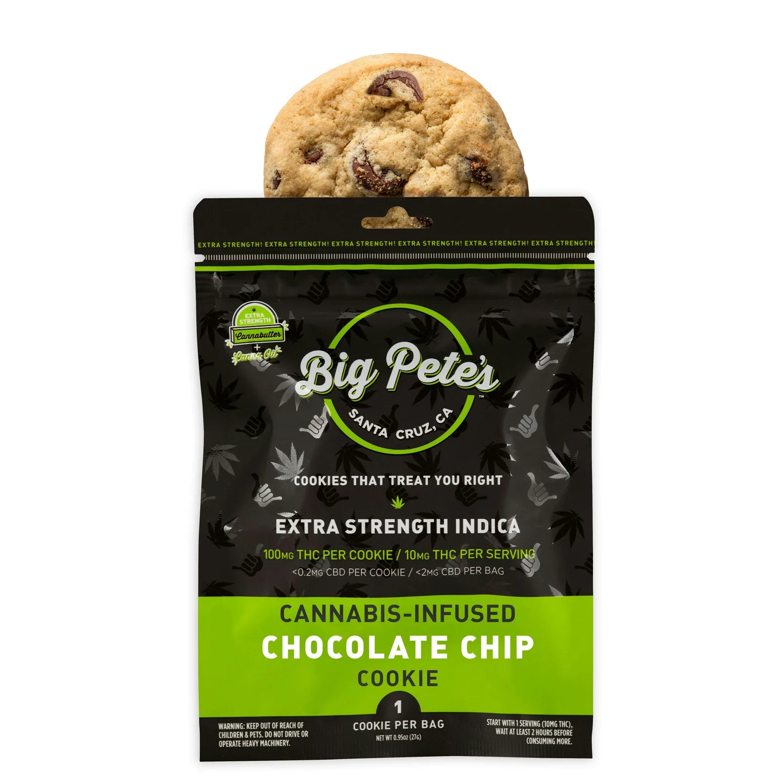 Big Pete's Chocolate Chip Extra Strength Single Indica Cookie 100mg