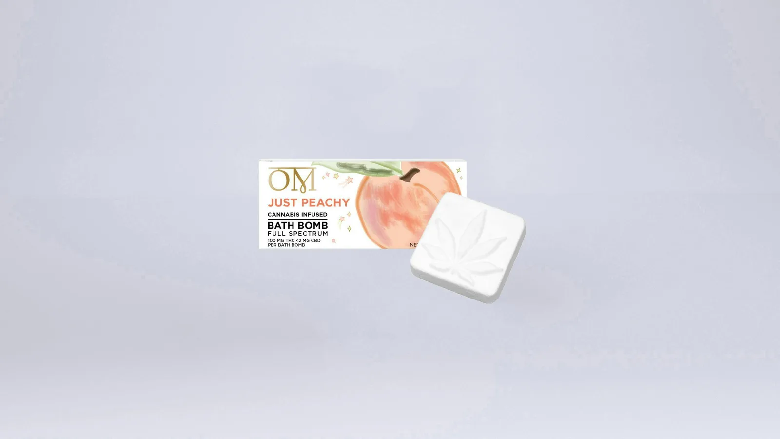 OM EDIBLES - Just Peachy Bath Bomb 100 mg