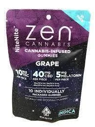 ZEN 4:1 Indica Grape 40mg CBD: 10mg THC with Melatonin Gummy