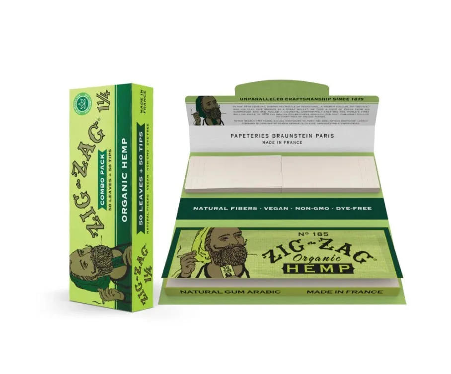 Zig Zag - Zig-Zag Combo Pack - 1 1/4 Organic Hemp Carton + Filter Tips