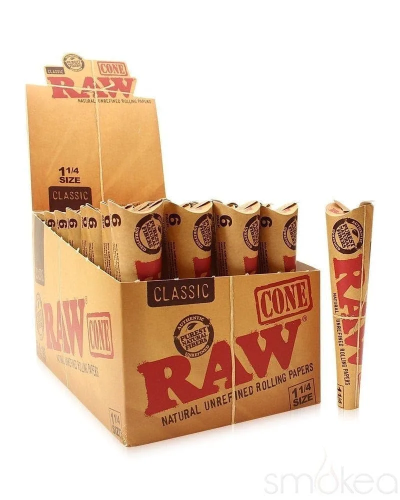 Raw Classic - 1 1/4 Pre-Rolled Cones (6pk) - 1 1/4