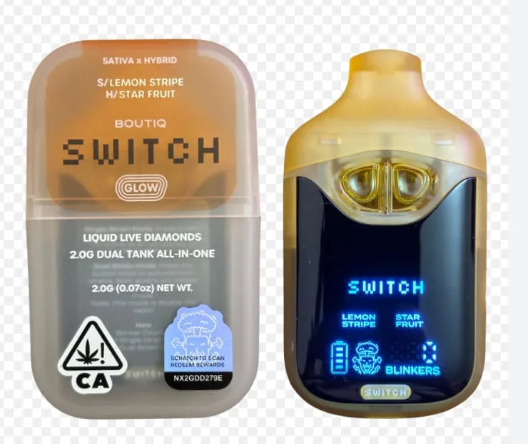 Switch - Disposable - Lemon Stripe/Star Fruit-Liquid Live Diamonds-Tripple Tank 2G