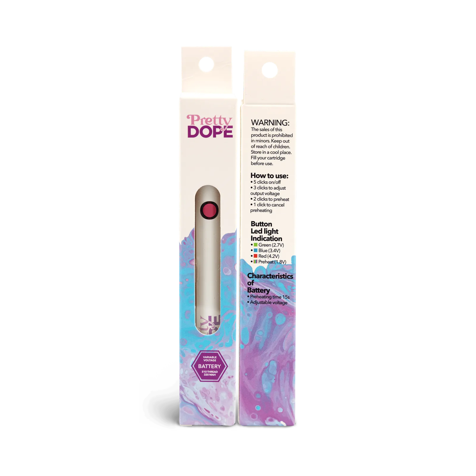 Pretty Dope | Variable Voltage Battery | 510 Thread | Pink