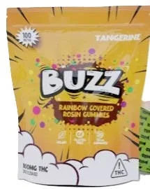 Buzz - Tangerine Solventless Rosin Gummies (100MG)