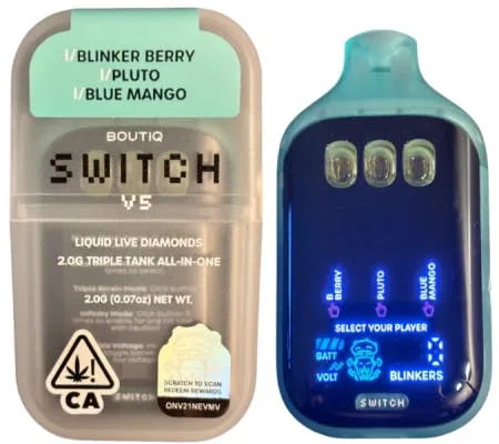 BOUTIQ SWITCH V5-2G (I)BLINKER BERRY(I)PLUTO(I)BLUE MANGO TRIPLE TANK DISPO