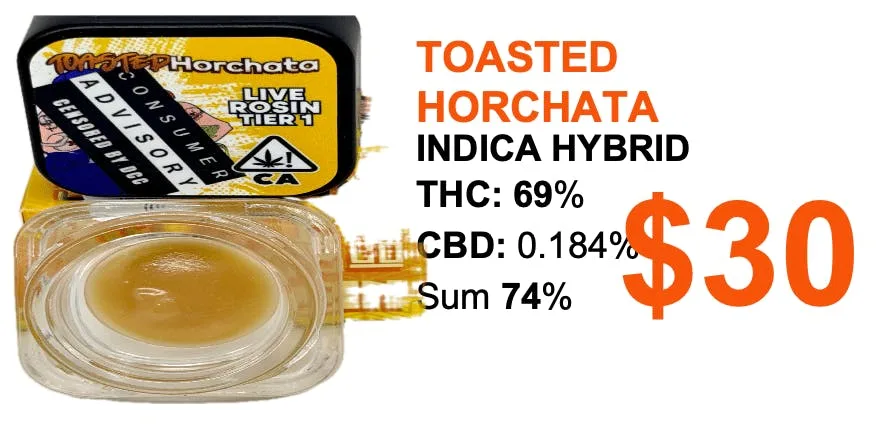 Big Reds Cannabis - Toasted Horchata - Live Rosin Tier 1 - 1 gram