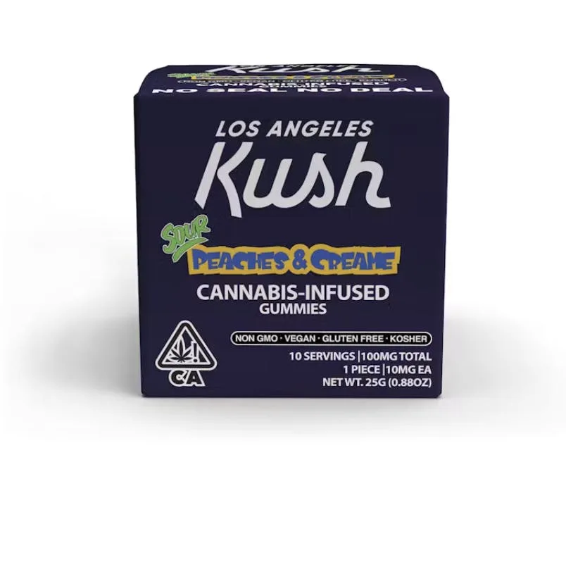 PEACHES & CREAME GUMMIES - 100MG - LA KUSH