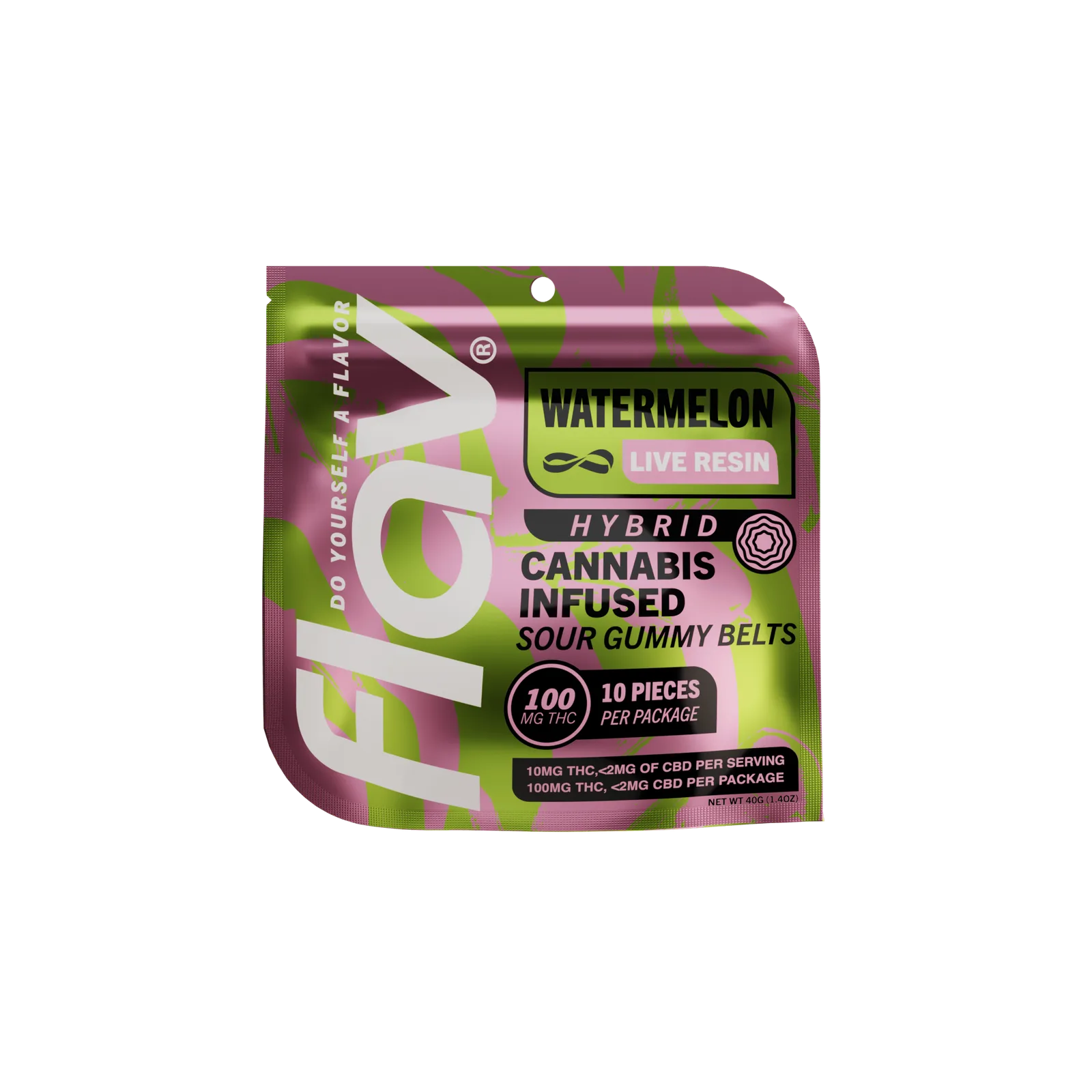 Flav - Belts - Live Resin - 100mg - Watermelon - Hybrid
