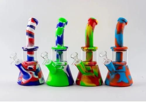 Silicone w/ Glass Water Pipe