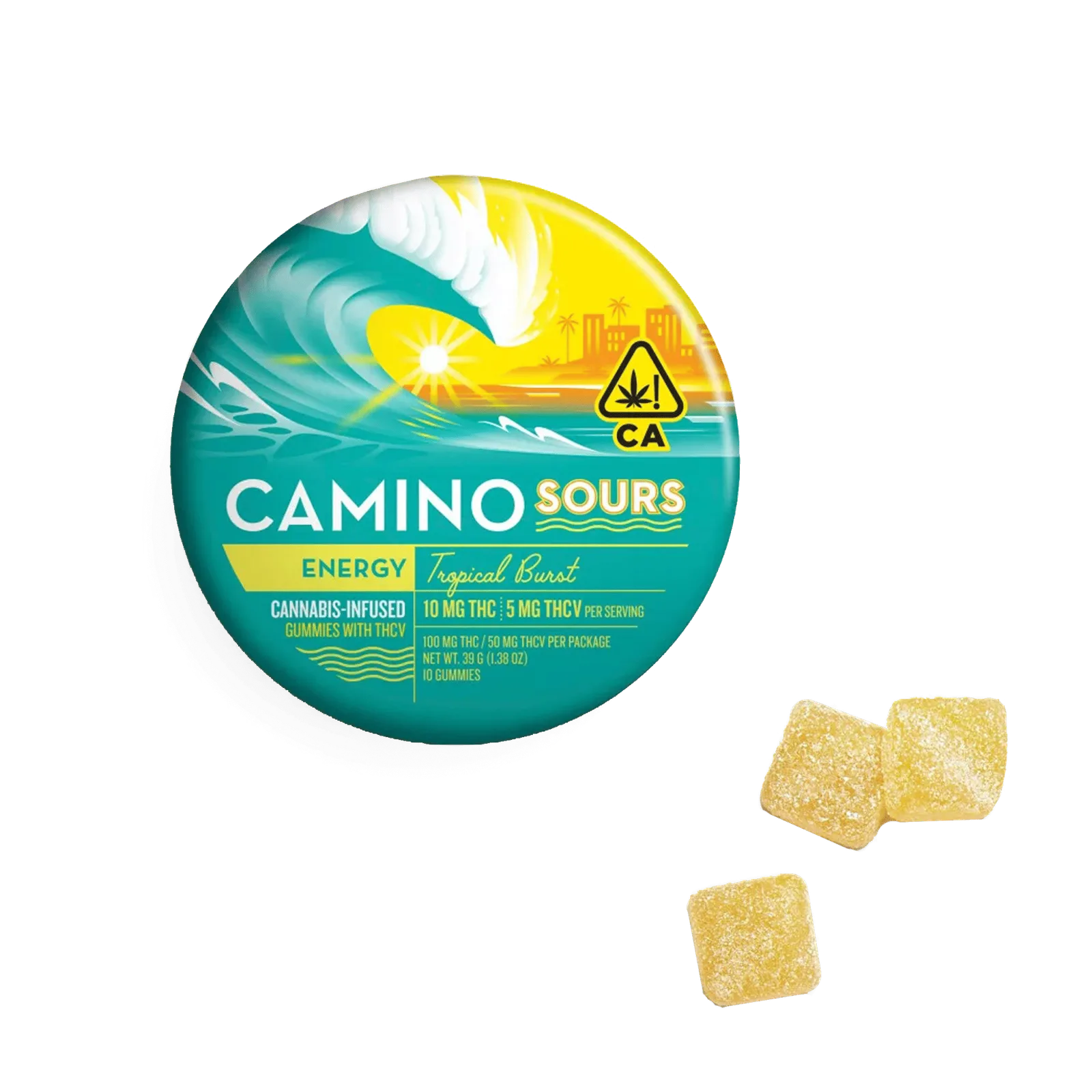 Camino Sours 2:1 THCV 'Energy' Tropical Burst Gummies - 10 Gummies