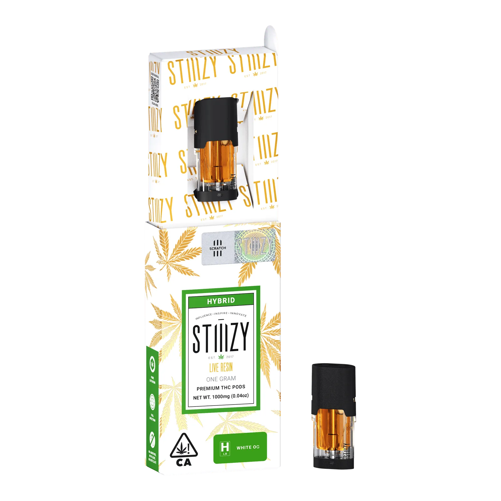 Vape Cartridge - WHITE OG 1G Live Resin Pod - STIIIZY