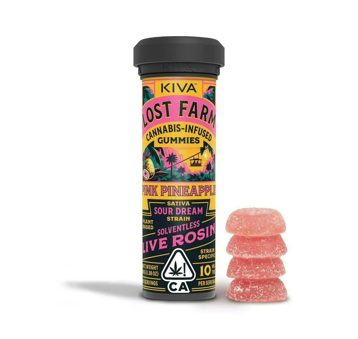 Pink Pineapple Sour Dream Rosin Gummies 100Mg 10Pc
