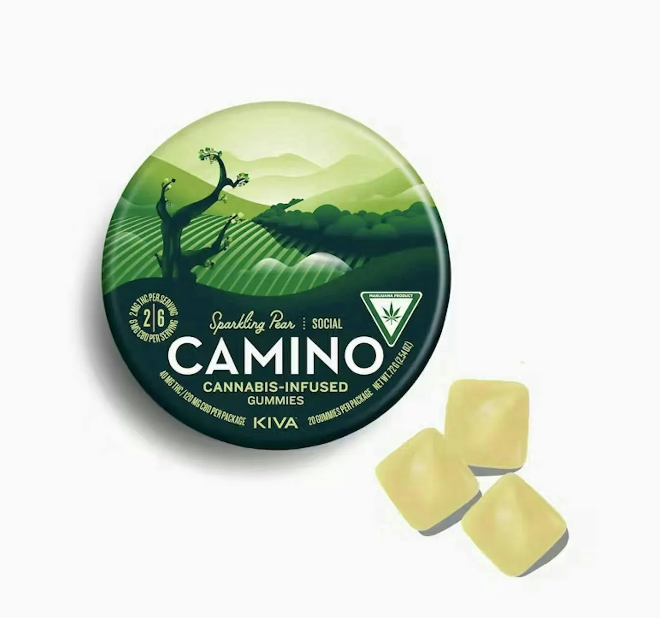 Camino Sparkling Pear CBD 1:3 Social Gummies