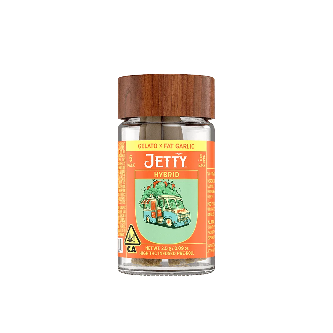 Jetty Gelato x Gelato (H) High THC Preroll 5pk 2.5g